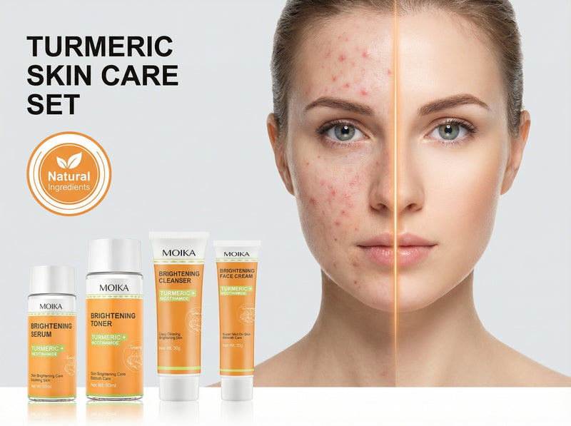 Turmeric & Niacinamide Brightening 4-Piece Skincare Set - Unica Beauty Essentials