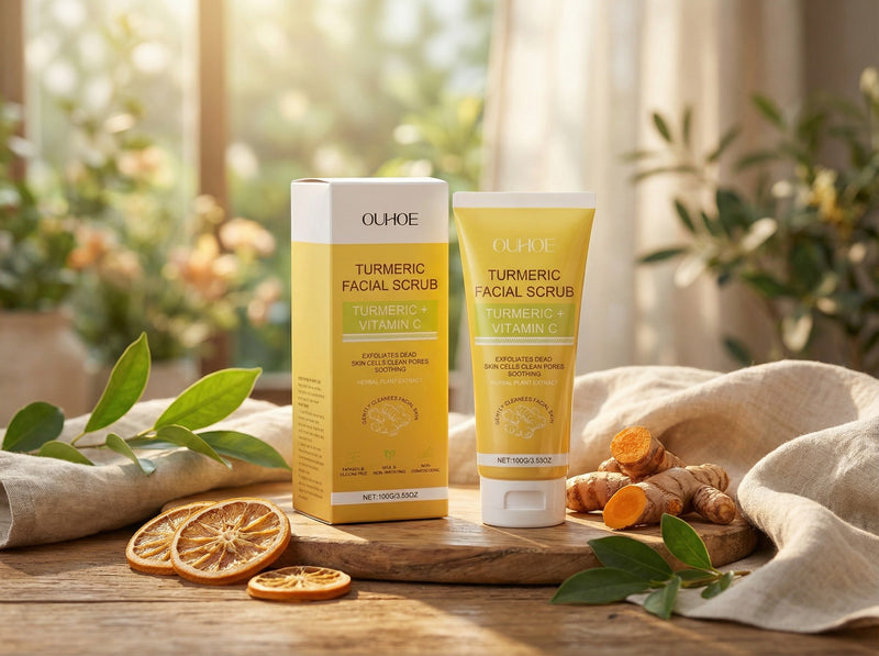 Golden Glow Turmeric Exfoliating Facial Scrub – Brighten, Hydrate & Renew.