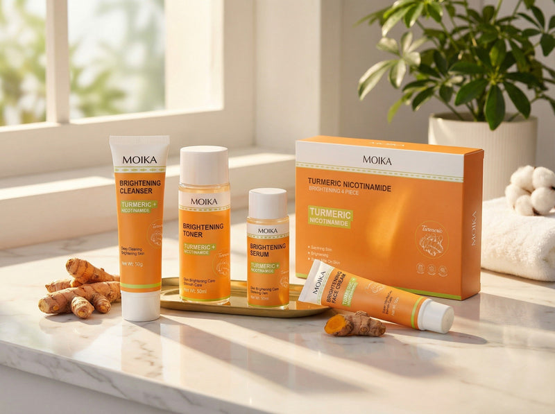 Turmeric & Niacinamide Brightening 4-Piece Skincare Set - Unica Beauty Essentials