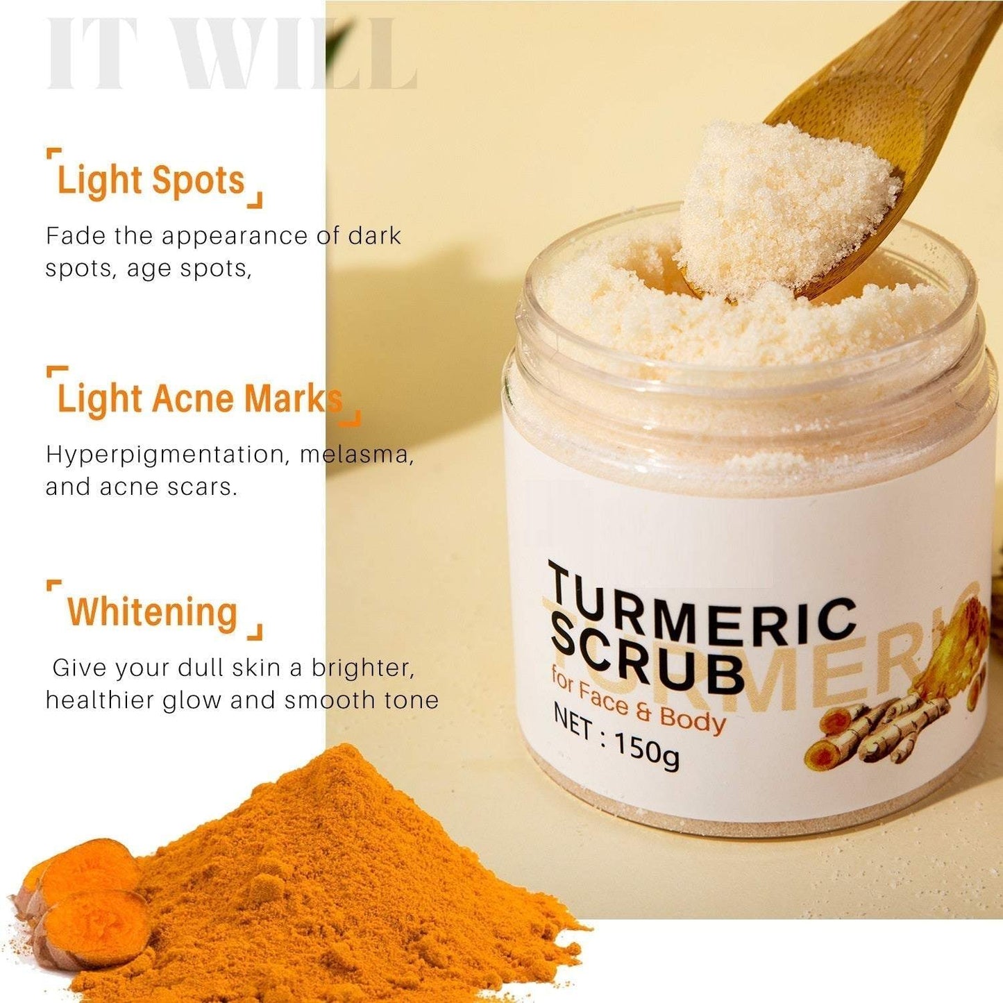 Golden Glow Turmeric Body Scrub – Exfoliate & Brighten Skin - Unica Beauty Essentials