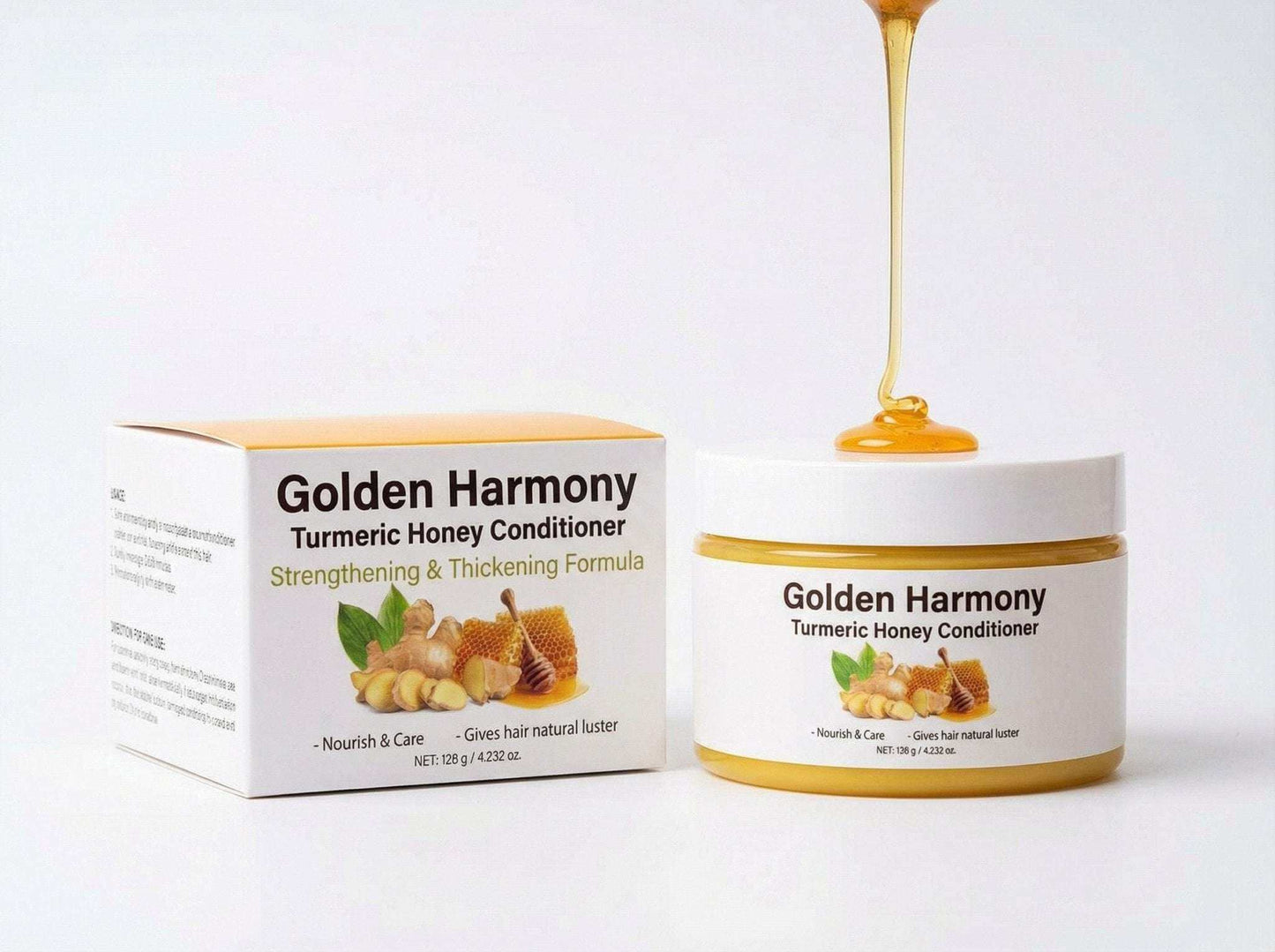 ✨ Golden Harmony Turmeric & Honey Conditioner – Nourish, Strengthen & Shine.