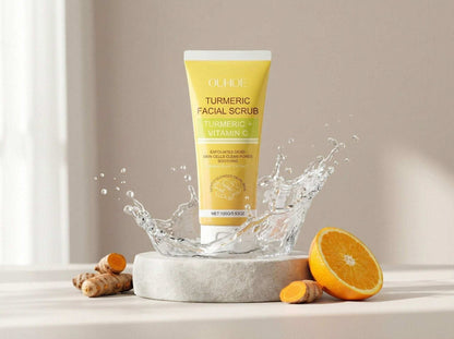 Golden Glow Turmeric Exfoliating Facial Scrub – Brighten, Hydrate & Renew - Unica Beauty Essentials